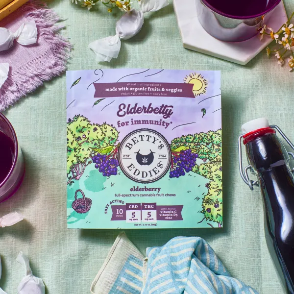 Elderberry Betty's Eddies 50mg 10pk Fruit Chews Edibles Betty's